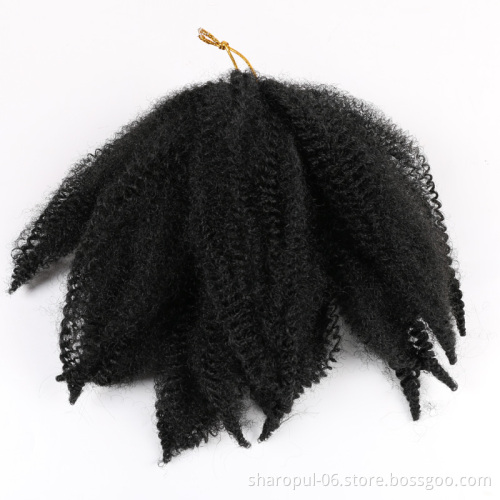 Kinky Marley Hair 8inch short Synthetic crochet hair style yaki crochet braid